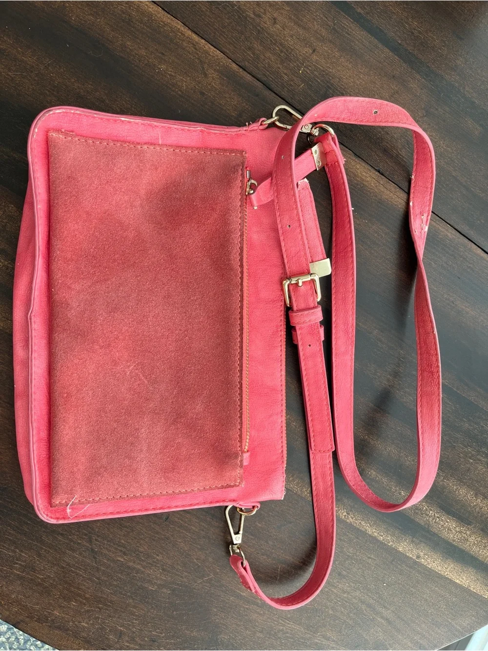 Pink Crossbody Shoulder Bag - Sleek Women's Crossbody
